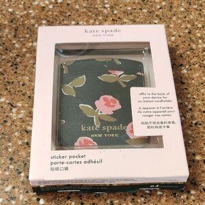Kate Spade Black Floral Sticker Pocket